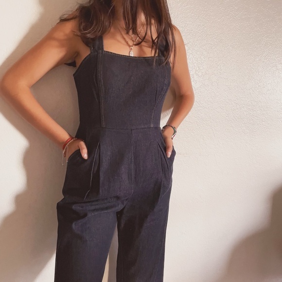 Dee Elly Denim - Women's dark Denim Jumpsuit